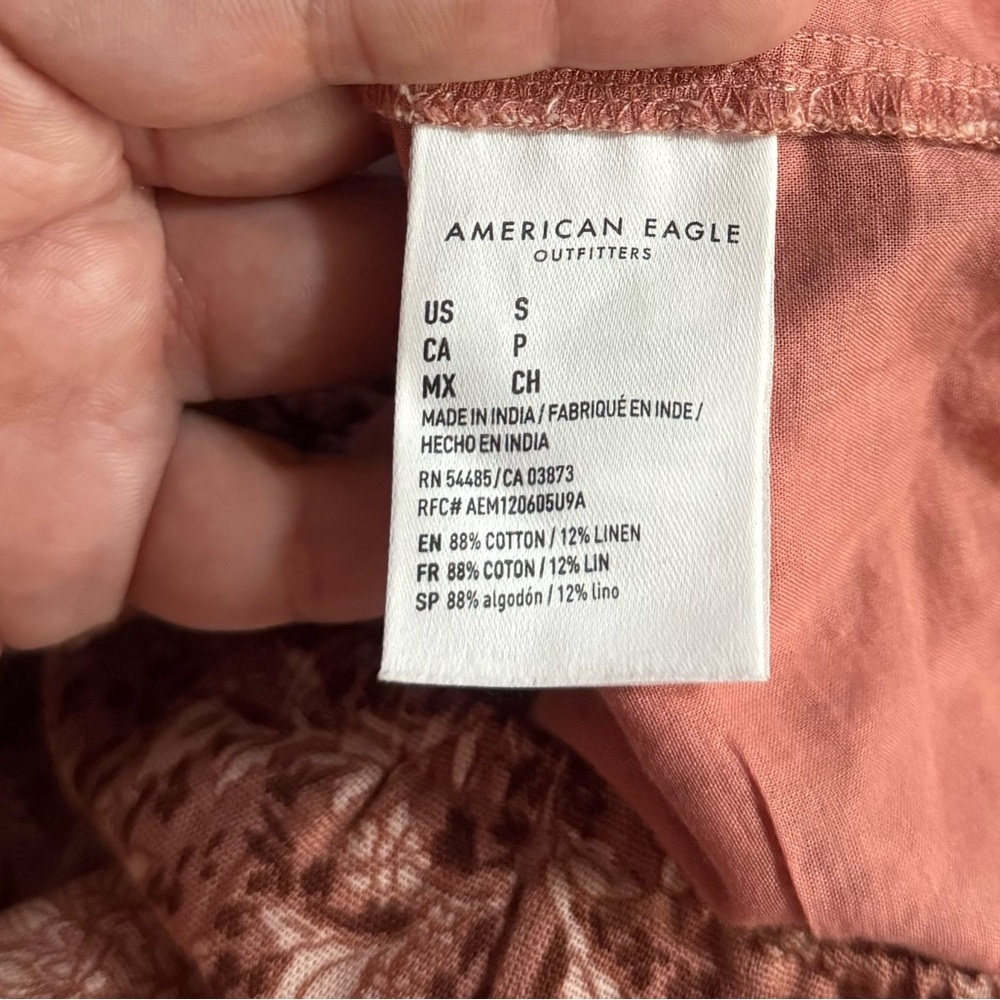 American Eagle Crop Top Floral Boho Quilted - Picture 6 of 6